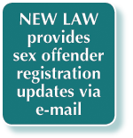 New law provides sex offender registration updates via e-mail