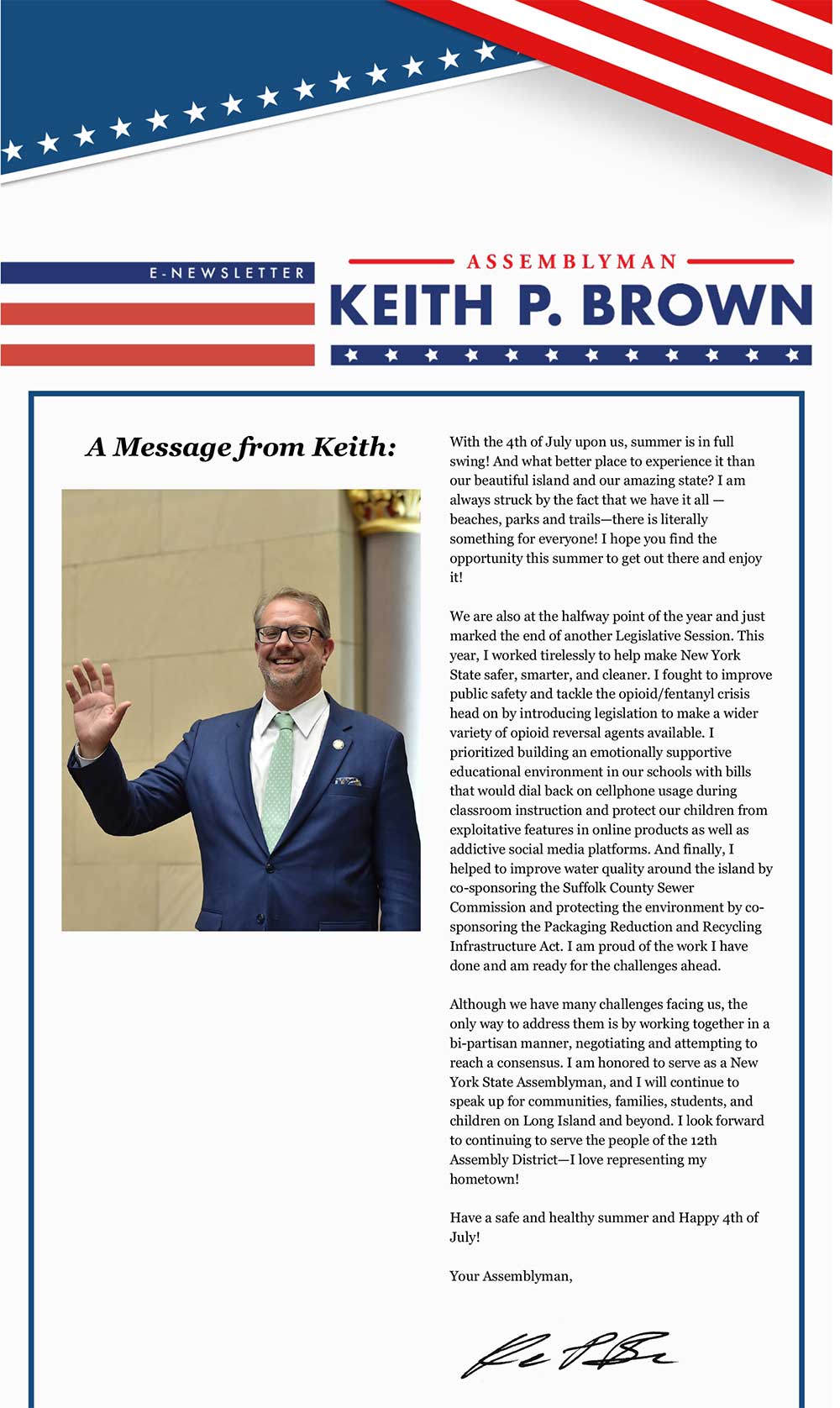 Assemblyman Keith Brown’s Spring 2024 Newsletter