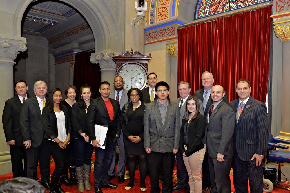 Assemblyman Fred W. Thiele, Jr. welcomed several Suffolk County Community College students who travelled to Albany on Thursday, February 25, 2016 to advocate for higher education initiatives and the i