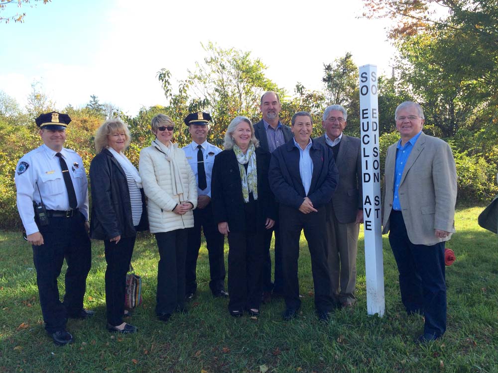 New York State Assemblyman Fred W. Thiele, Jr. is joined by East Hampton Town Officials to announce their partnership construct a new municipal parking field in downtown Montauk to help alleviate park