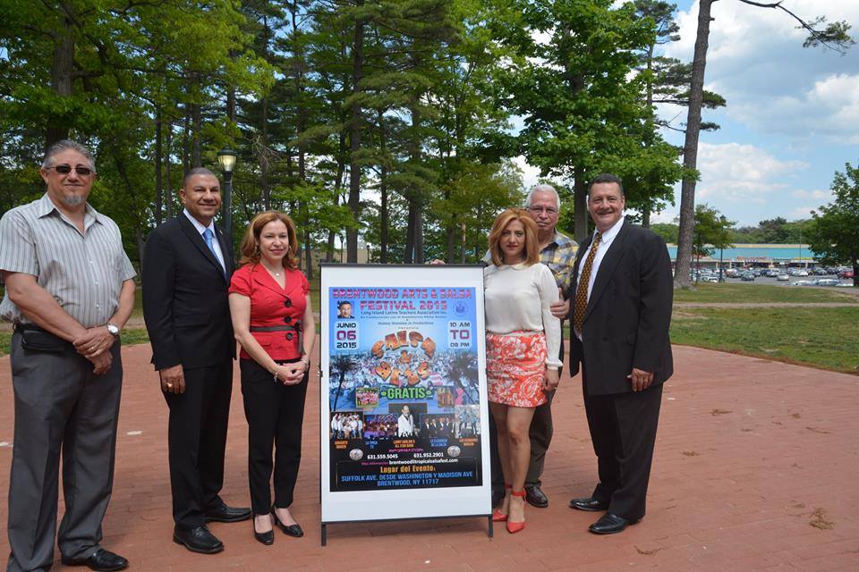 Ramos with members of LILTA, the Long Island Latino Teachers Association, announce the June 6th, Brentwood Arts and Salsa Festival 2015.