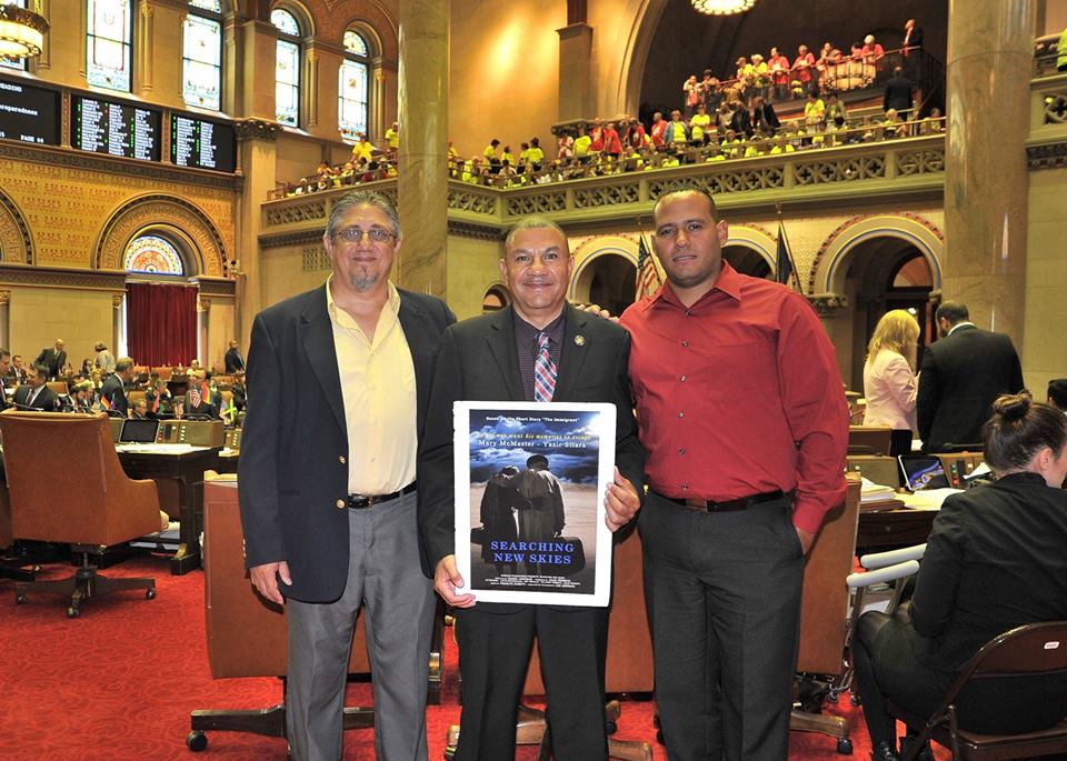Assemblyman Ramos alongside Director, Daniel Lencinas and Producer, Julio Frometa (Bay Shore) discussing the new film