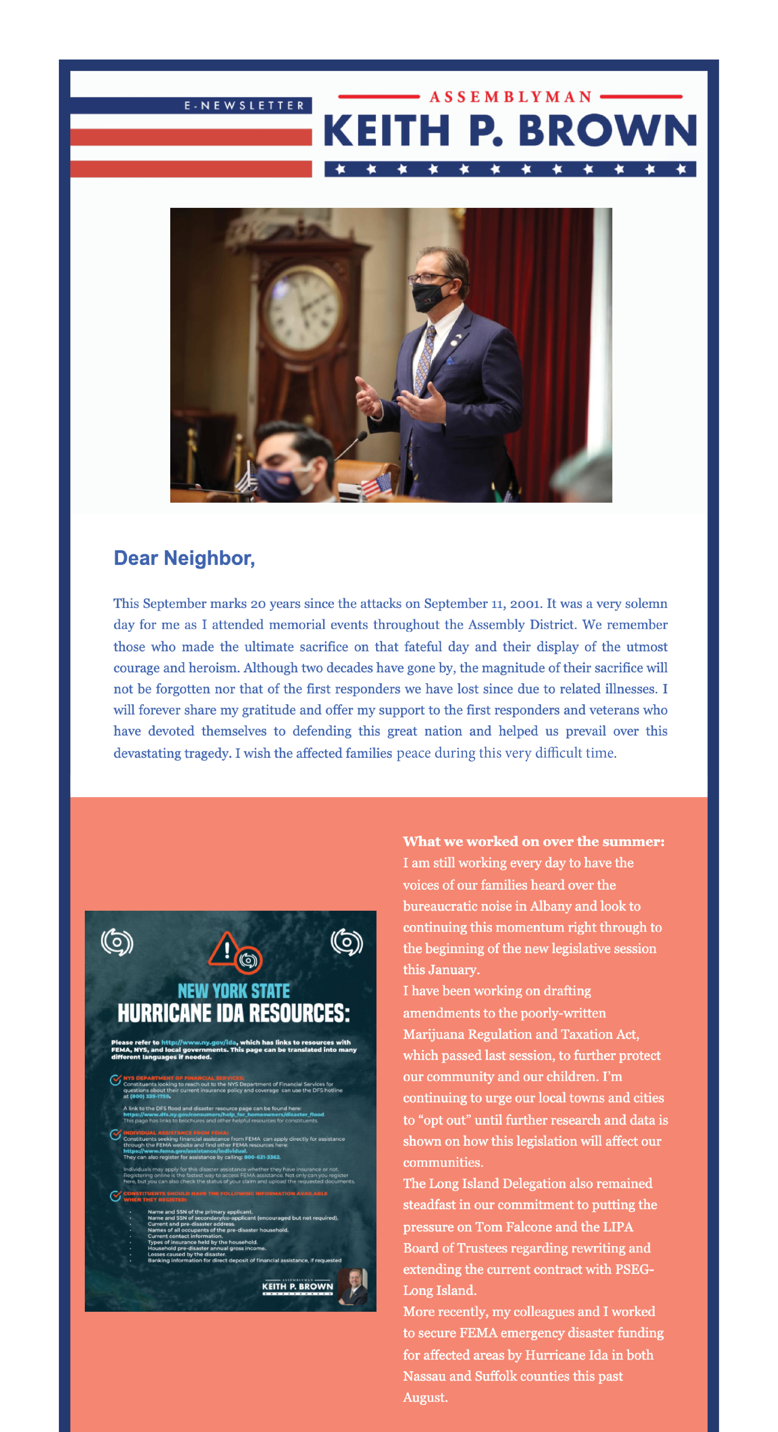 Assemblyman Keith Brown’s Summer 2021 Newsletter