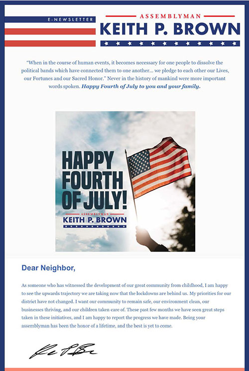 Assemblyman Keith Brown’s Summer 2022 Newsletter