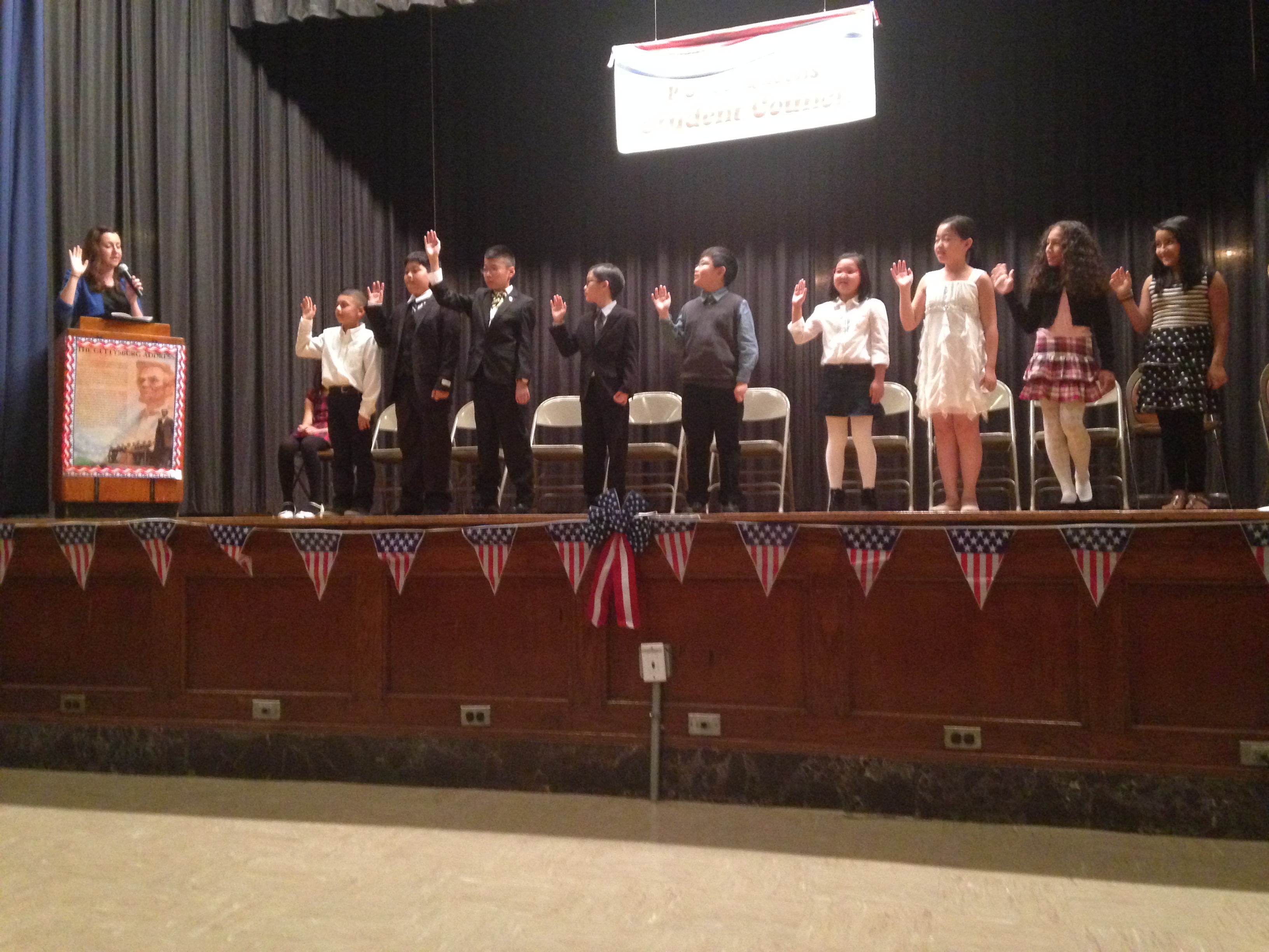 Assemblywoman Nily Rozic installed new officers of the student government at P.S. 26 Rufus King in Fresh Meadows.