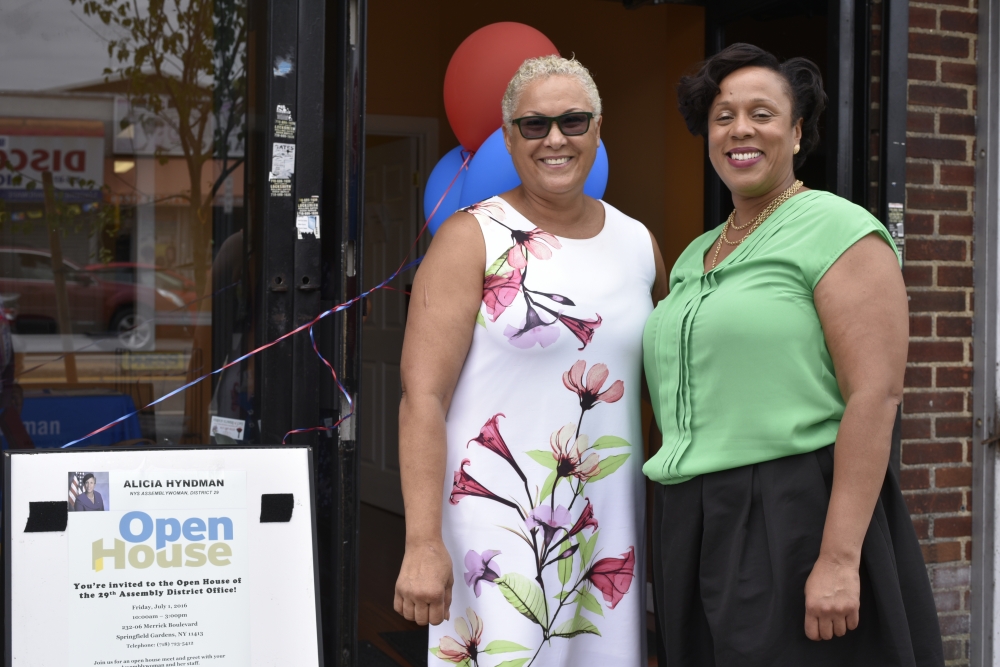 Assemblywoman Hyndman with Ms. Mildred, a local business owner.