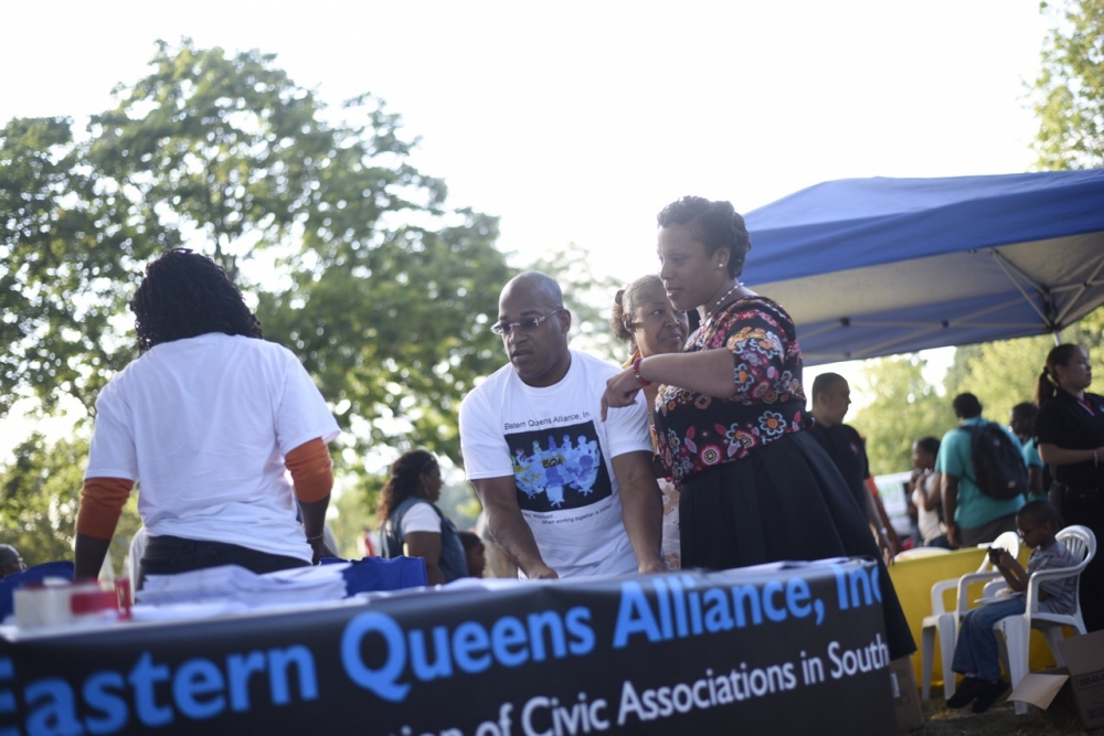 Assemblywoman Hyndman stopped by the Eastern Queens Alliance Table during National Night out against Crime