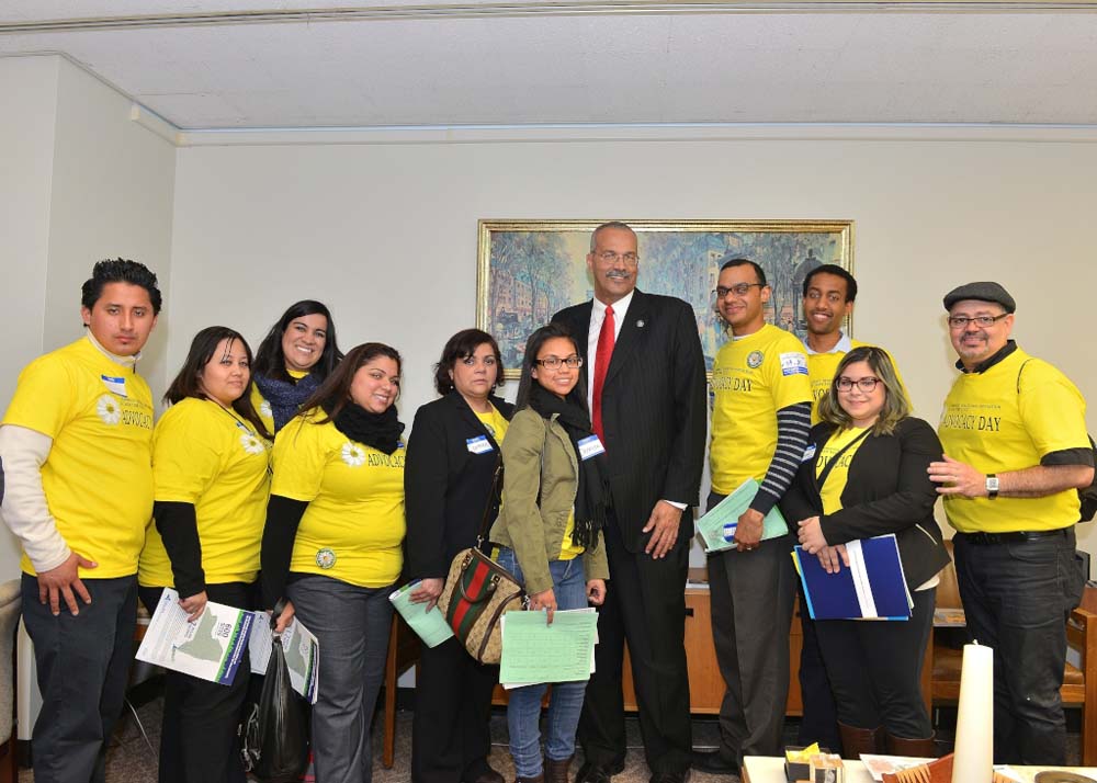 Representatives from the Plaza de Sol Family Health Center in Corona, Queens, visit with Assemblyman Aubry on Lobby Healthcare Day