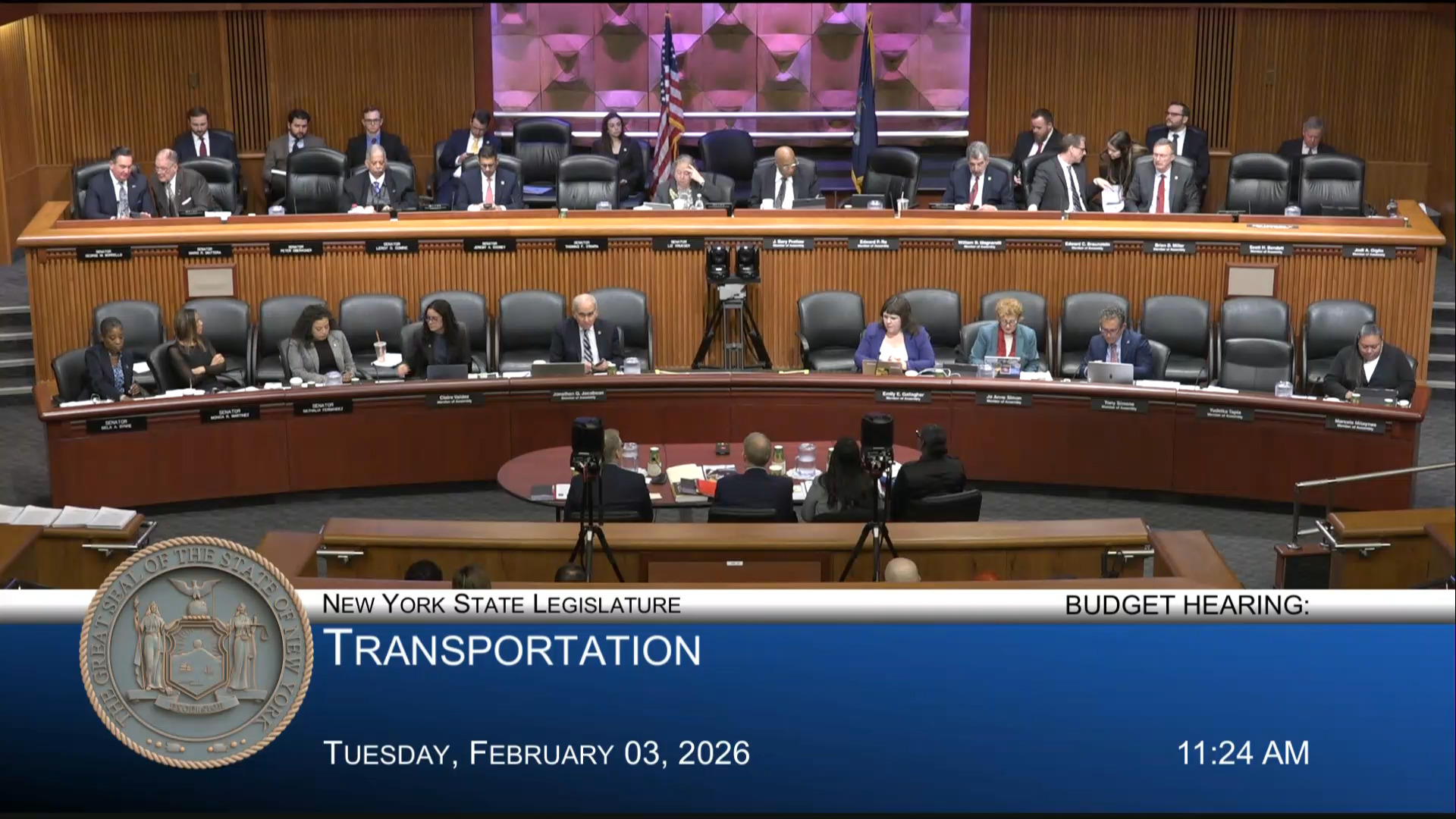 MTA Chairman Testifies During a Joint Budget Hearing on Transportation