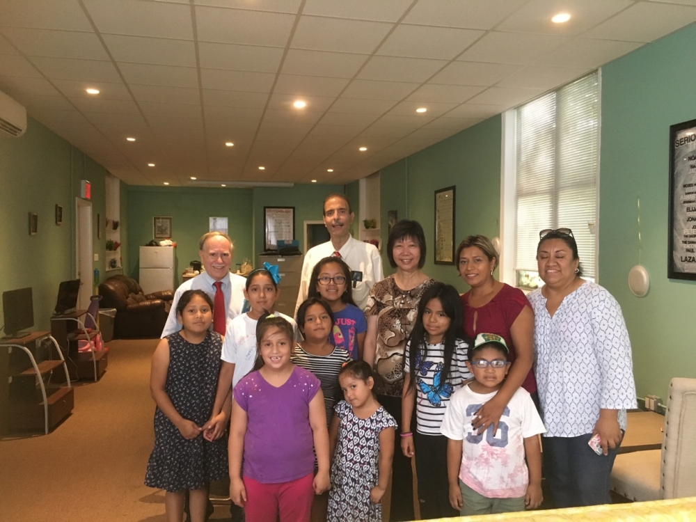 Most Precious Blood summer youth program visited by Assemblymember William Colton and Community Leaders Nancy Tong and Charles Ragusa.