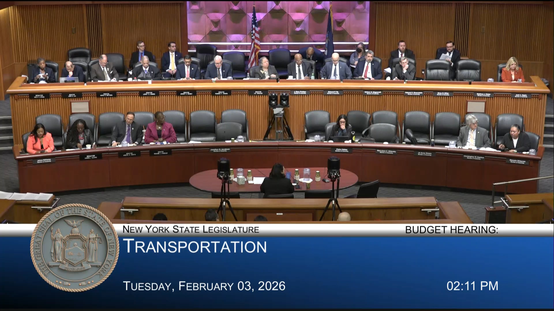 DOT Commissioner Testifies During a Joint Budget Hearing on Transportation