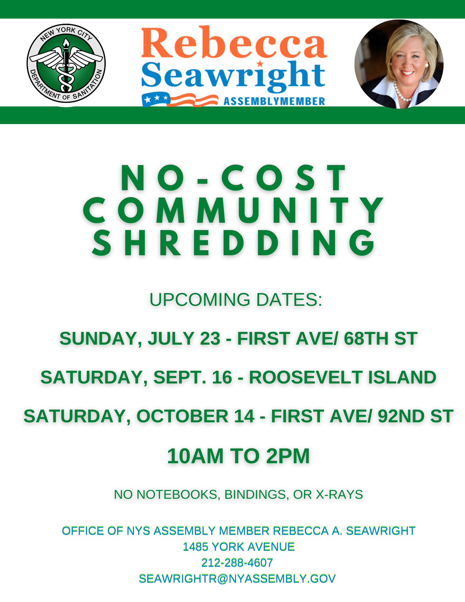 2023 No Cost Community Shredding Events