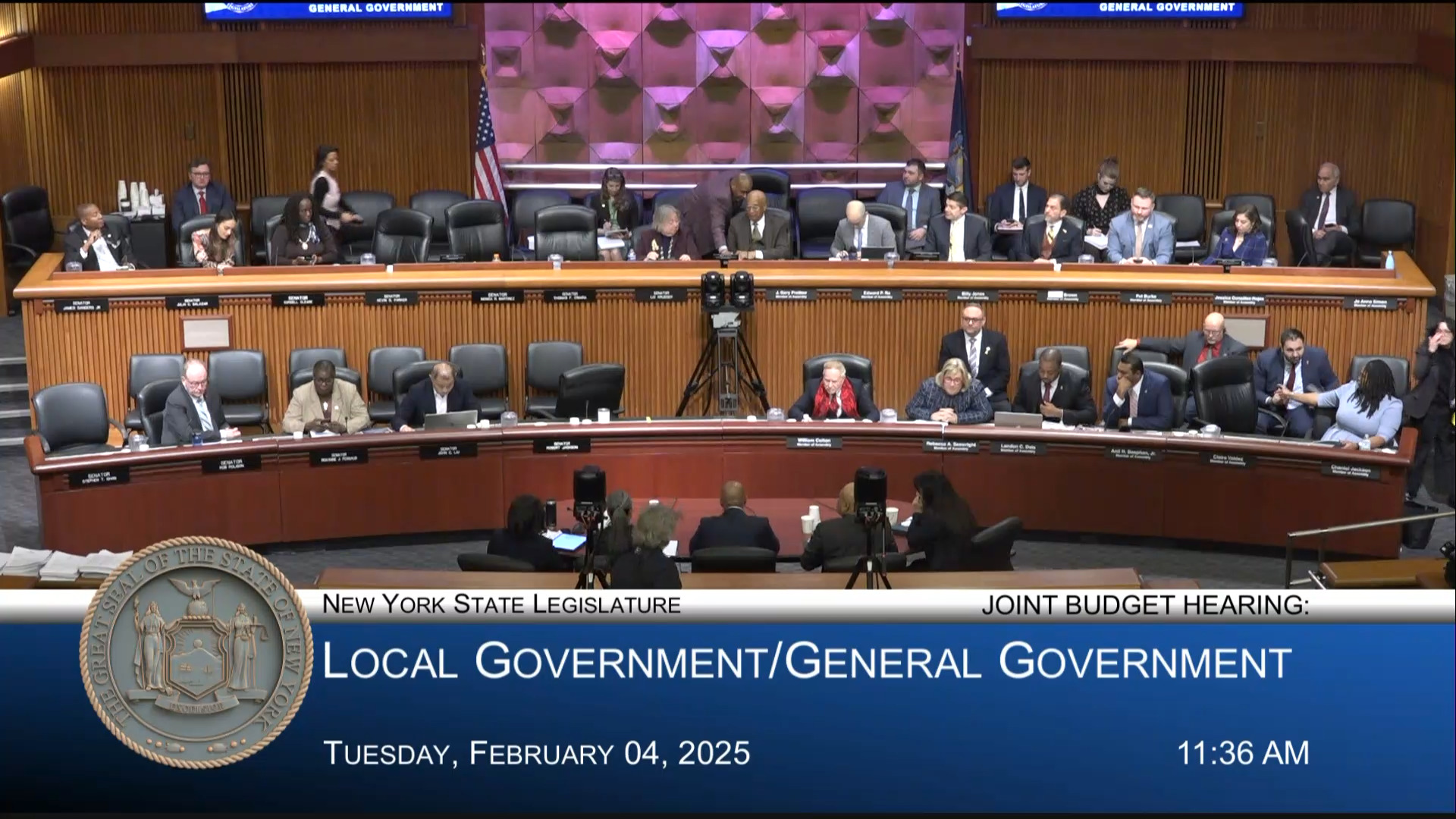 Mayor of NY Testifies During a Joint Budget Hearing on Local/General Government