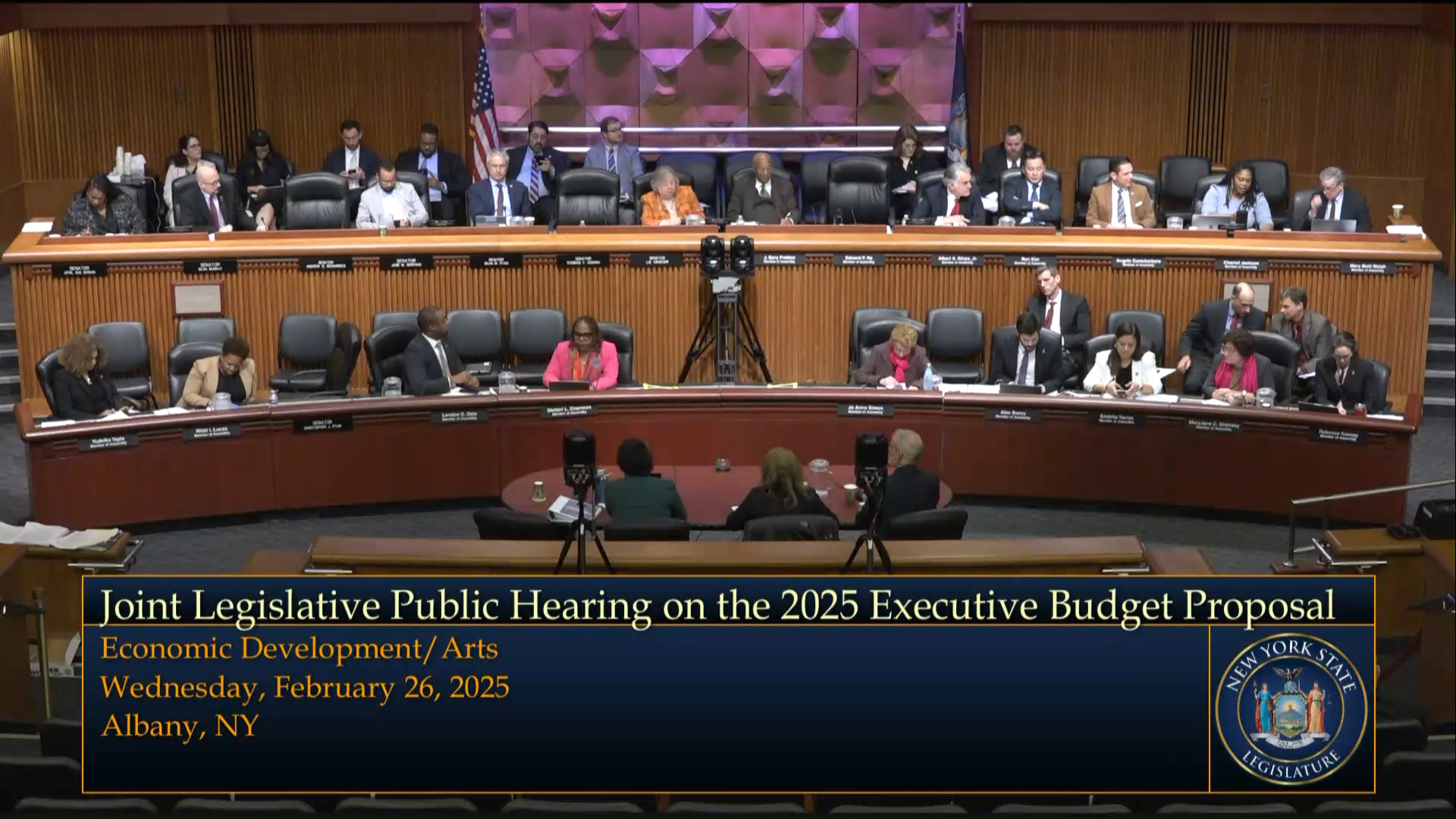 Commissioners Testify During a Joint Budget Hearing on Economic Development.