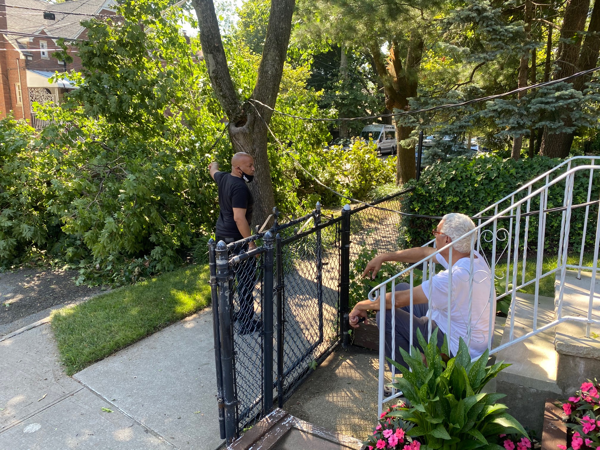 After Tropical storm Isias touched down in NYC, Speaker Heastie along with staff went out to assess damages, speak with concerned constituents, and liaised with Con Edison leadership to remove downed