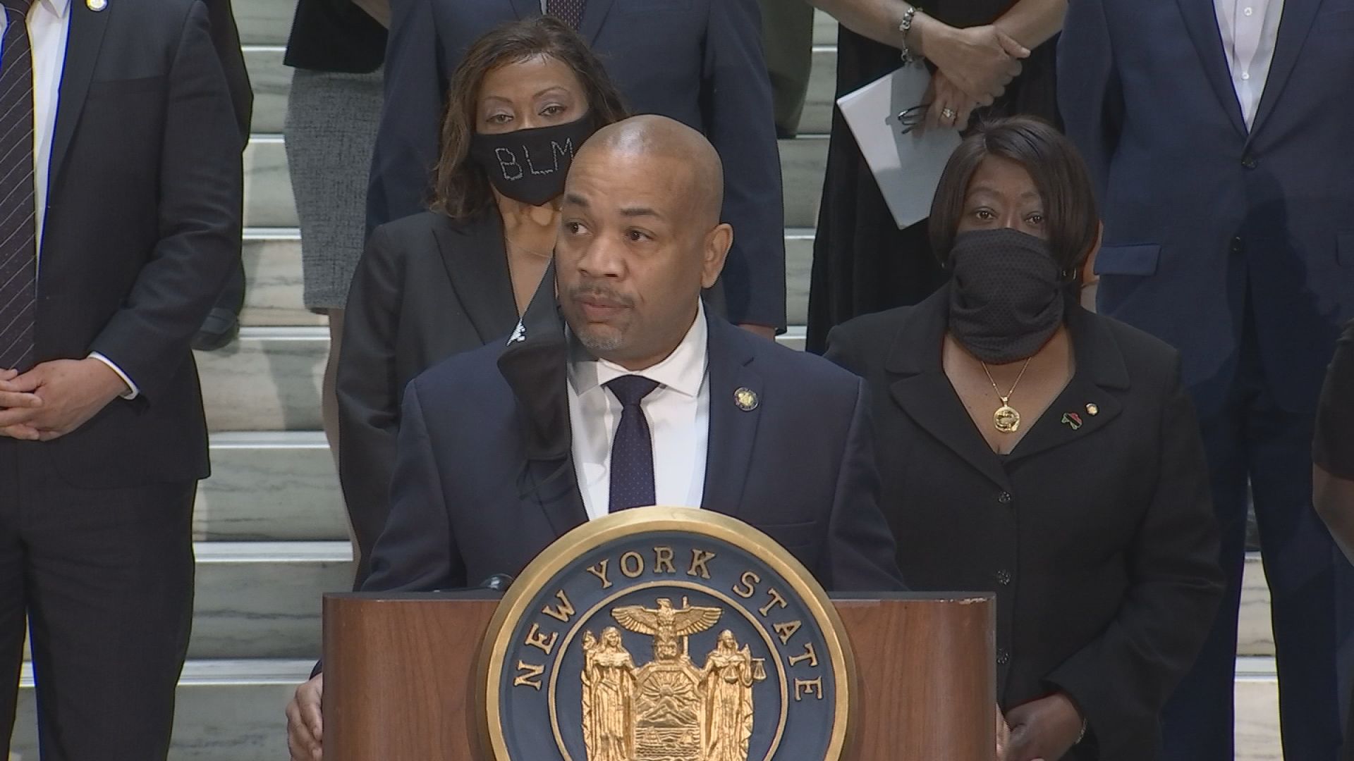 Speaker Carl Heastie holds press conference on legislation to protect New Yorkers and bring transparency and accountability to the criminal justice system
