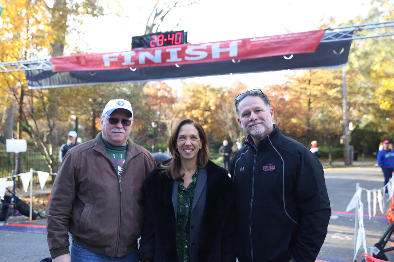 Assemblywoman Amy Paulin was at The Pelham Half Marathon & 10K on Nov. 25. Here she is with Ken Shirreffs (President, Pelham Civic Association) and Village of Pelham mayor Mike Volpe.