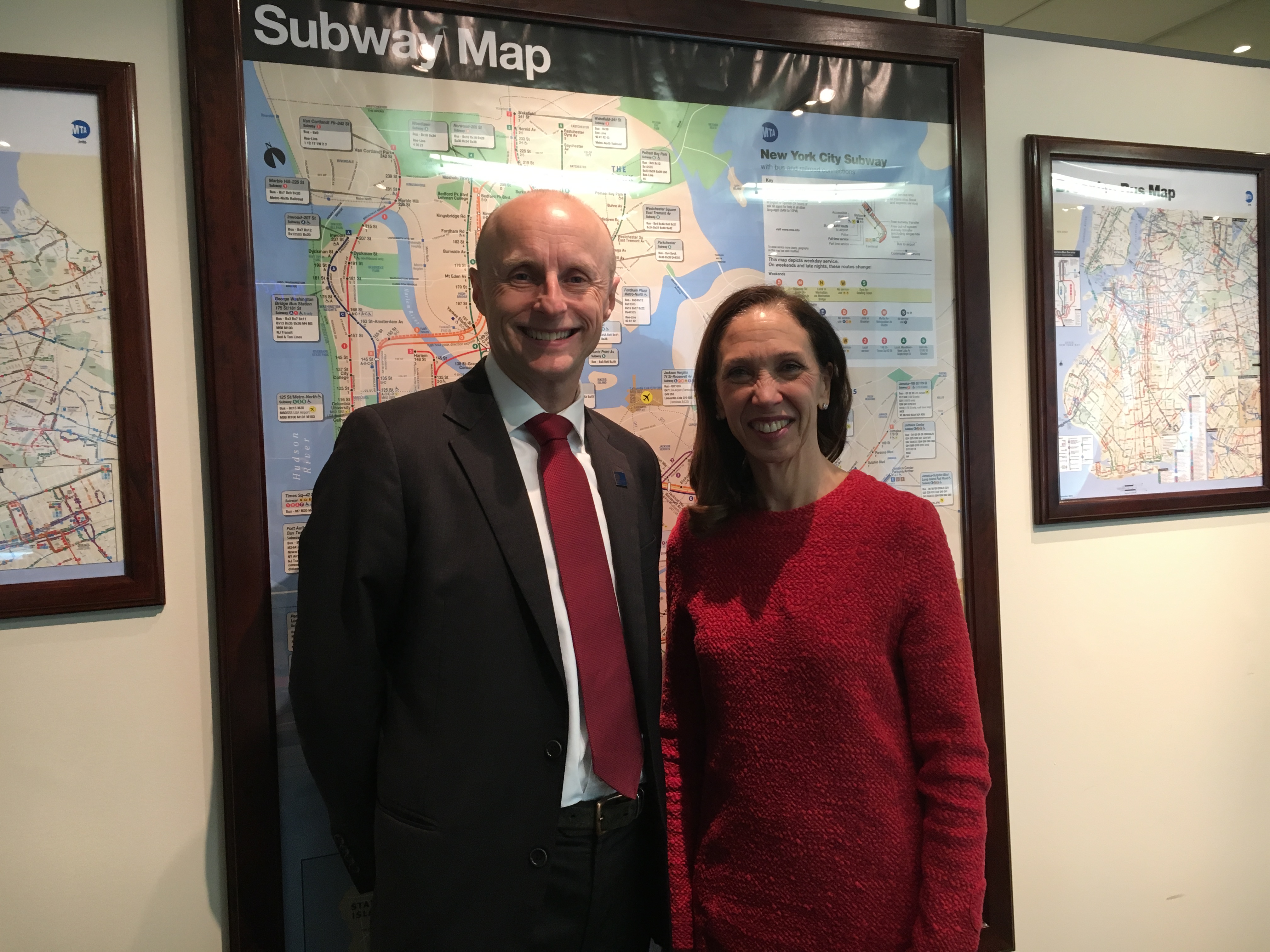 As Chair of the Committee on Corporations, Authorities, and Commissions, Assemblymember Amy Paulin met with NYC Transit Authority President Andy Byford to discuss the Subway's infrastructure and