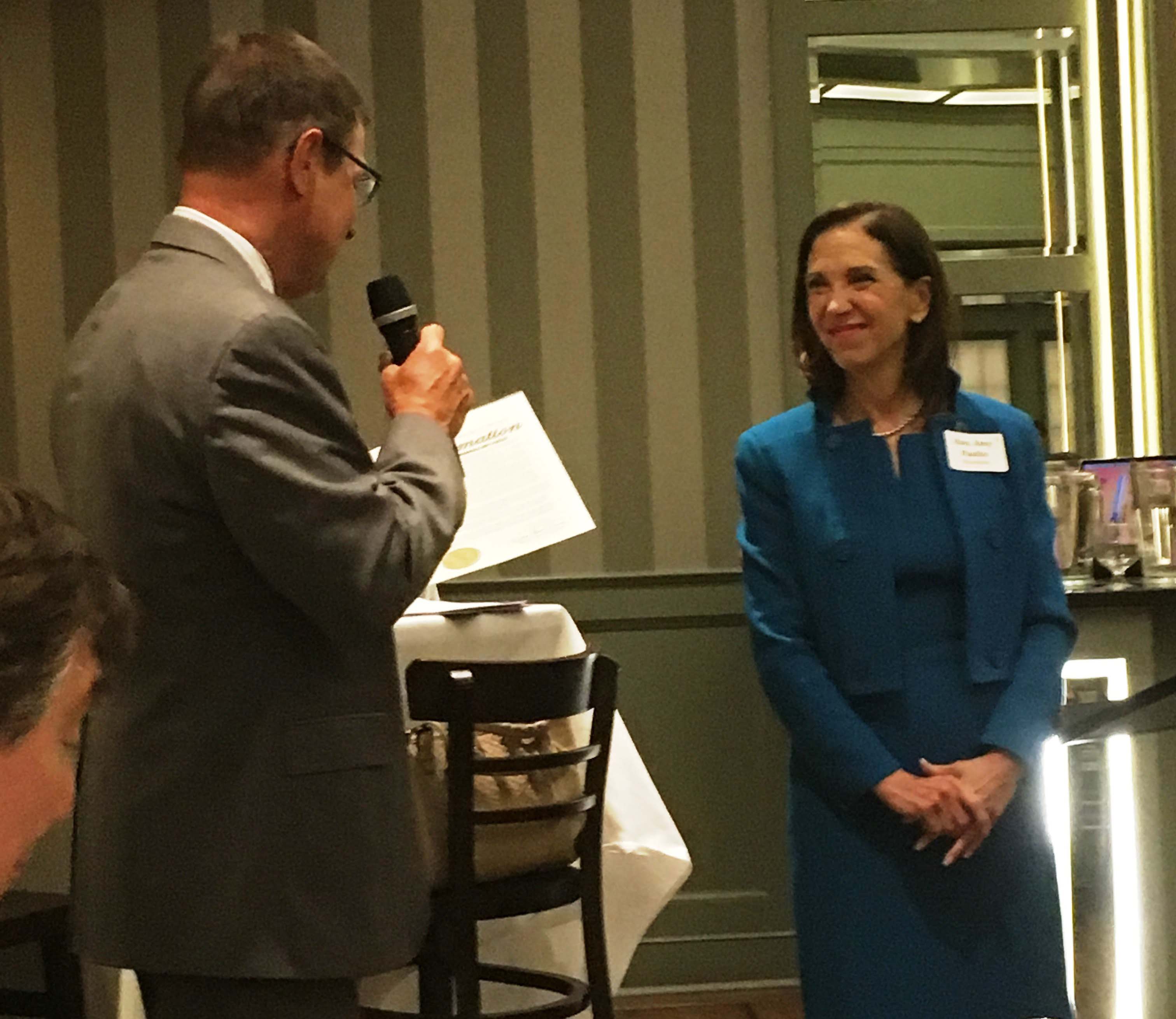 Assemblymember Amy Paulin was honored at the Westchester Regional Benefit for New Yorkers Against Gun Violence Education Fund on April 26, 2018. The event also honored former NYAGV Executive Director