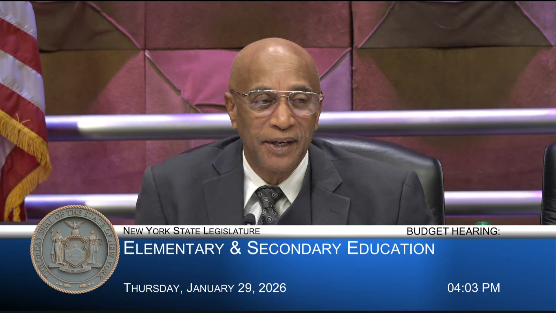 Mount Vernon Schools Superintendent Testifies During Budget Hearing on Elementary and Secondary Education