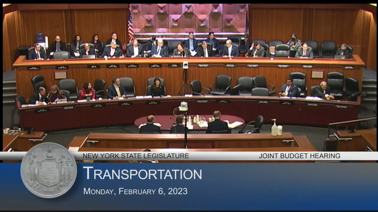 Thruway Authority Director Testifies During a Joint Legislative Budget Hearing on Transportation