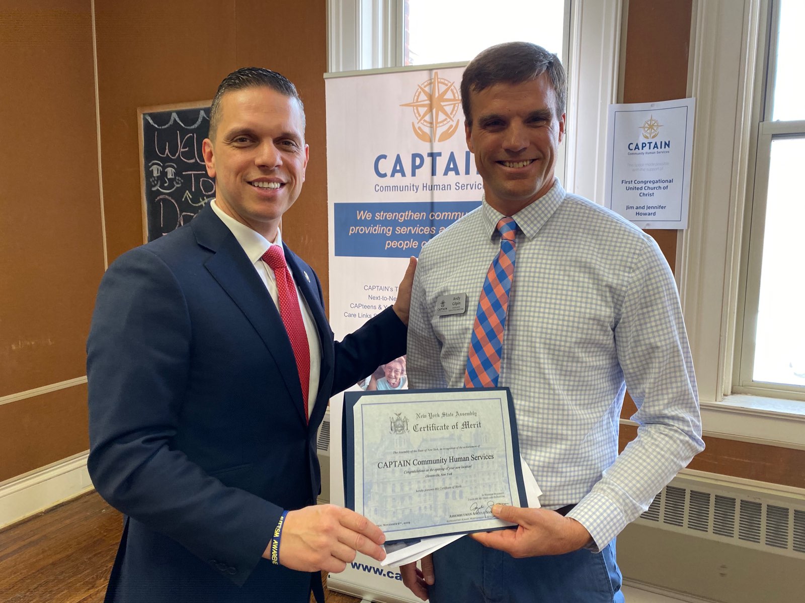 Assemblyman Santabarbara joined Andy Gilpin, Associate Executive Director of CAPTAIN Community Human Services in the City of Gloversville to announce the expansion of their services to combat homeless