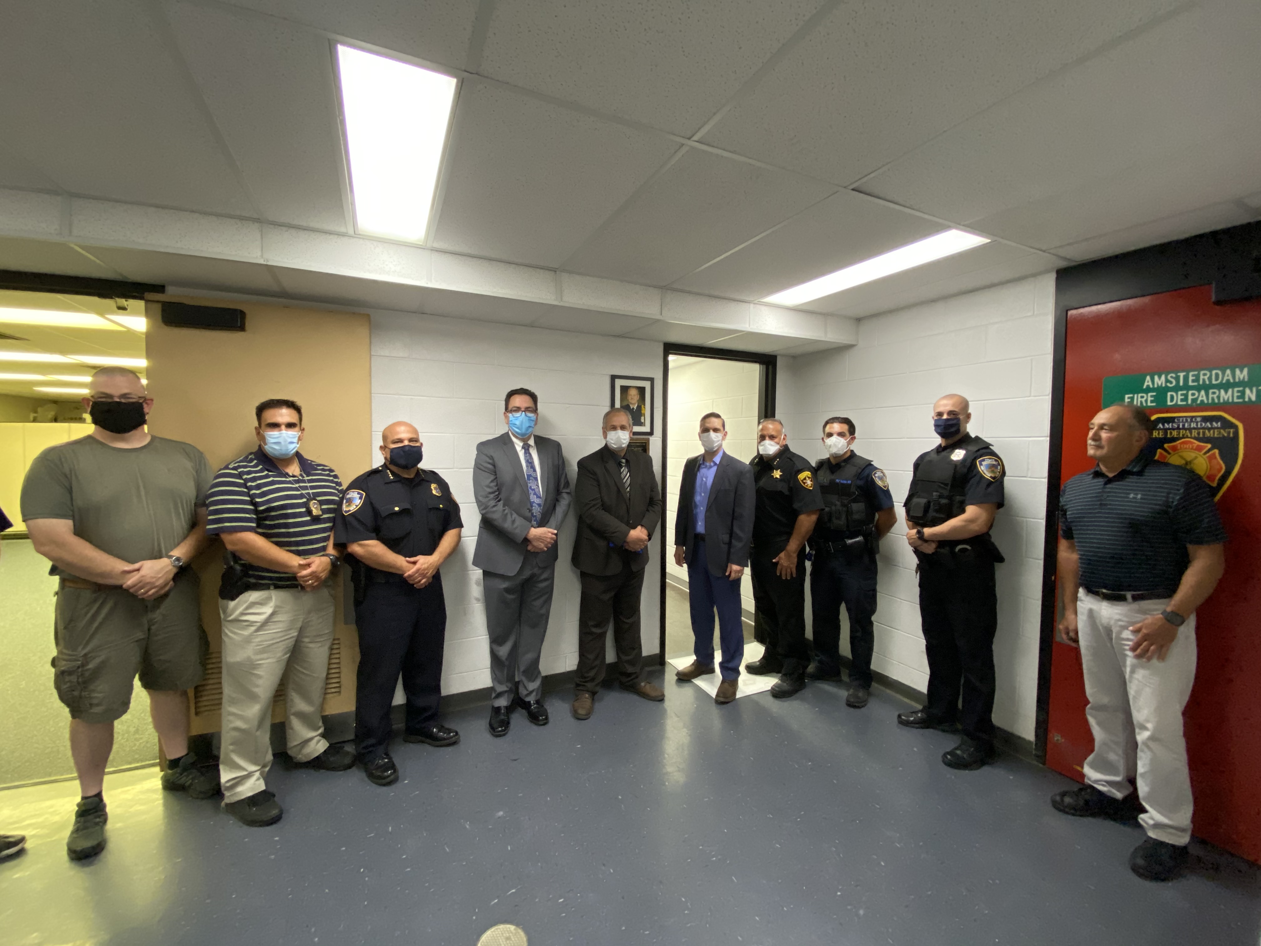 Assemblyman Angelo Santabarbara joined with City of Amsterdam Mayor Michael Cinquanti and the Amsterdam Police Department, to dedicate the department’s restored indoor firing range. Assemblyman S