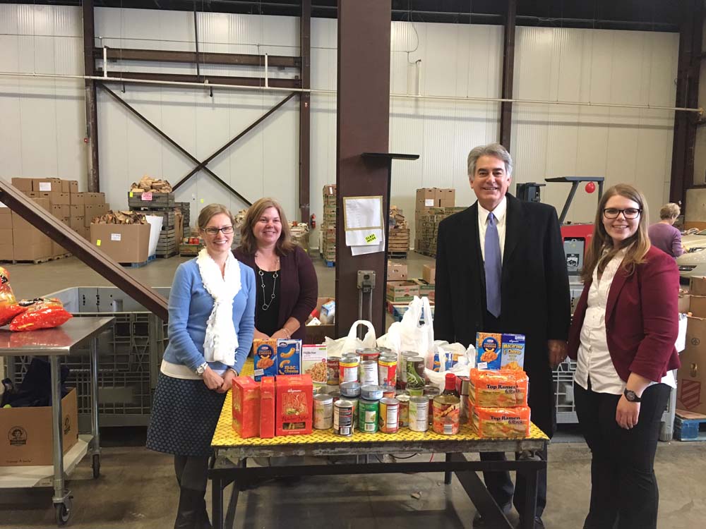Assemblyman Stirpe collected 132 pounds of food for the Food Bank of Central New York at a food drive he hosted during the holiday season.
