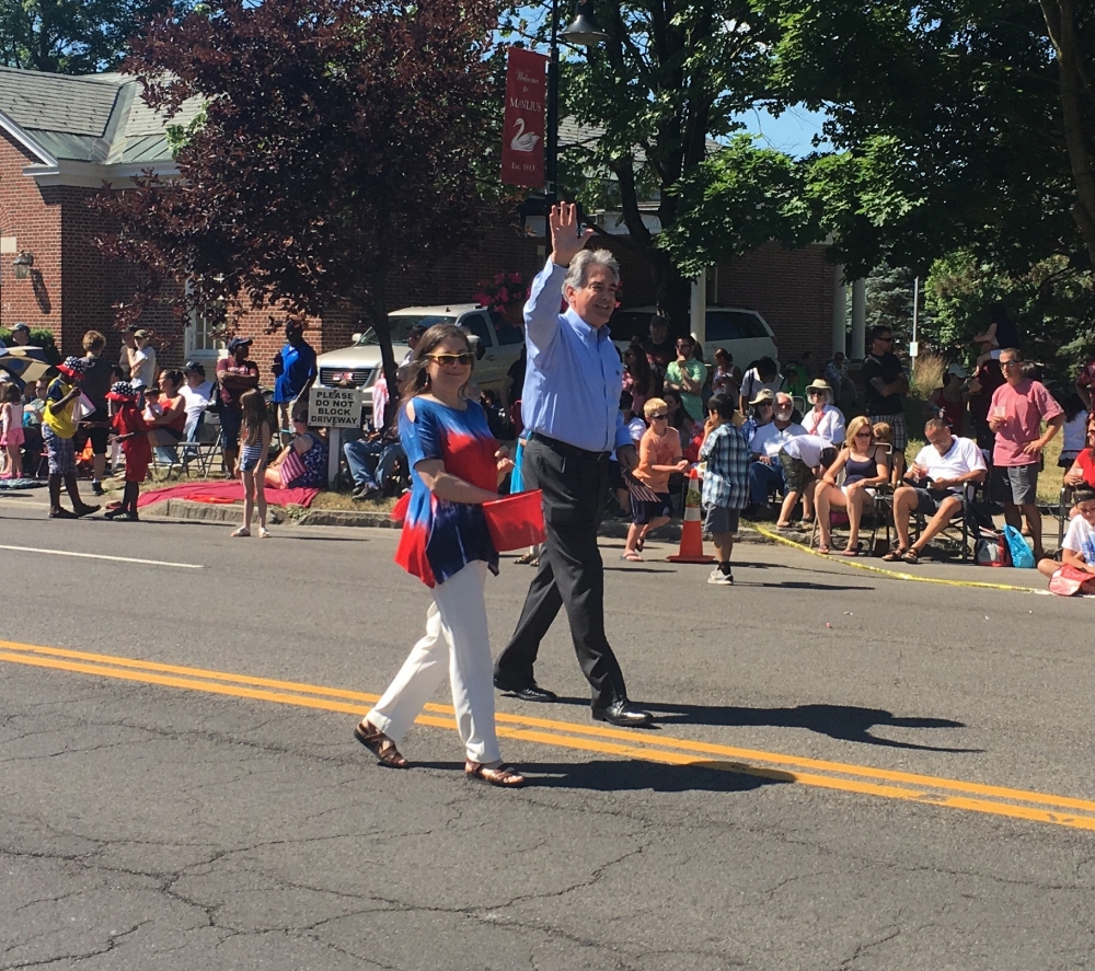 Assemblyman Stirpe walks with his wife, Chele, during the Village of Manlius 4th of July Parade. Manlius is one of the 6 towns in the 127th Assembly District Al represents.