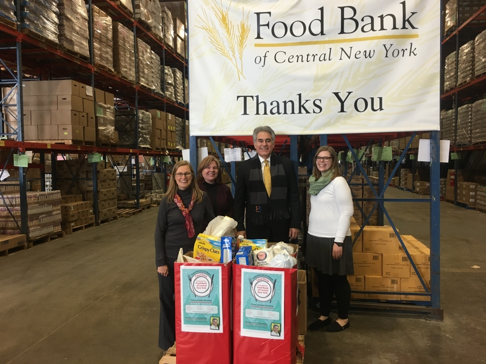 Assemblyman Al Stirpe's holiday food drive collected 378 pounds of food for the Food Bank of Central New York. (January 2017)