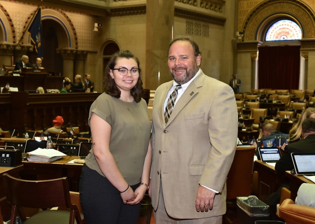 Madelyn Reid with Assemblyman Phil Palmesano (R,C,I-Corning) in the Capitol this week.