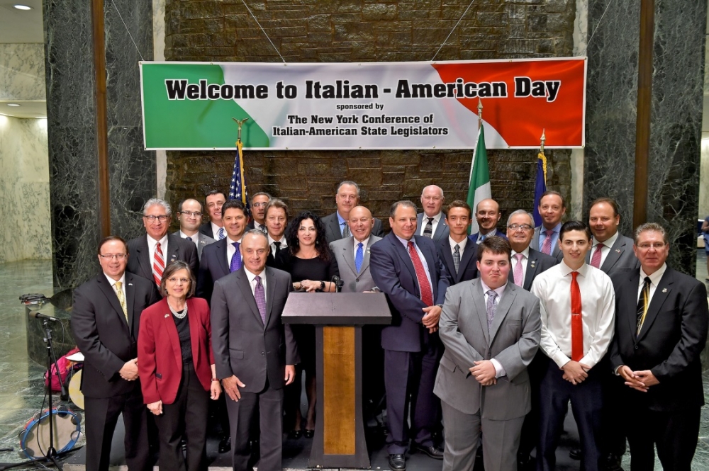 Assemblyman Angelo J. Morinello (R,C,I,Ref-Niagara Falls) joined his colleagues in the New York State Conference of Italian-American State Legislators in welcoming the recipients of the conference
