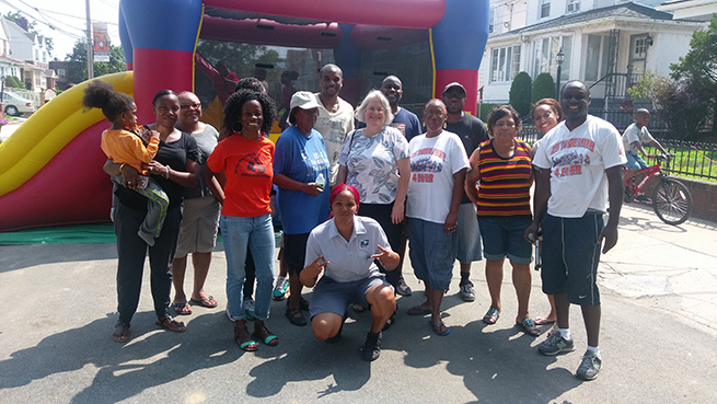 At the annual East 45th Street Block Party, the Assemblywoman joined East Block Association President, Violene Roberts, President of the Flatlands Flatbush Civic Group Sallie Bennett, Civic Group board member Troy Winston, and residents as they took part 