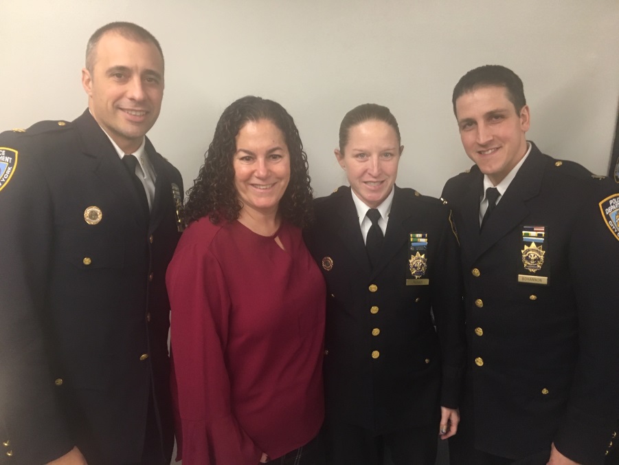 Deputy Inspector Vincent J. Tavalaro, Assemblywoman Stacy Pheffer Amato, Deputy Inspector Courtney B. Nilan, Deputy Inspector Brian J. Bohannon Jr.