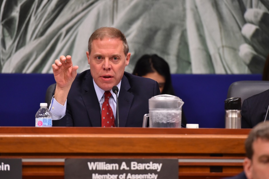 Assemblyman Will Barclay (R,C,I,Ref-Pulaski) speaks at Health/Medicaid Hearing on 2/5/19