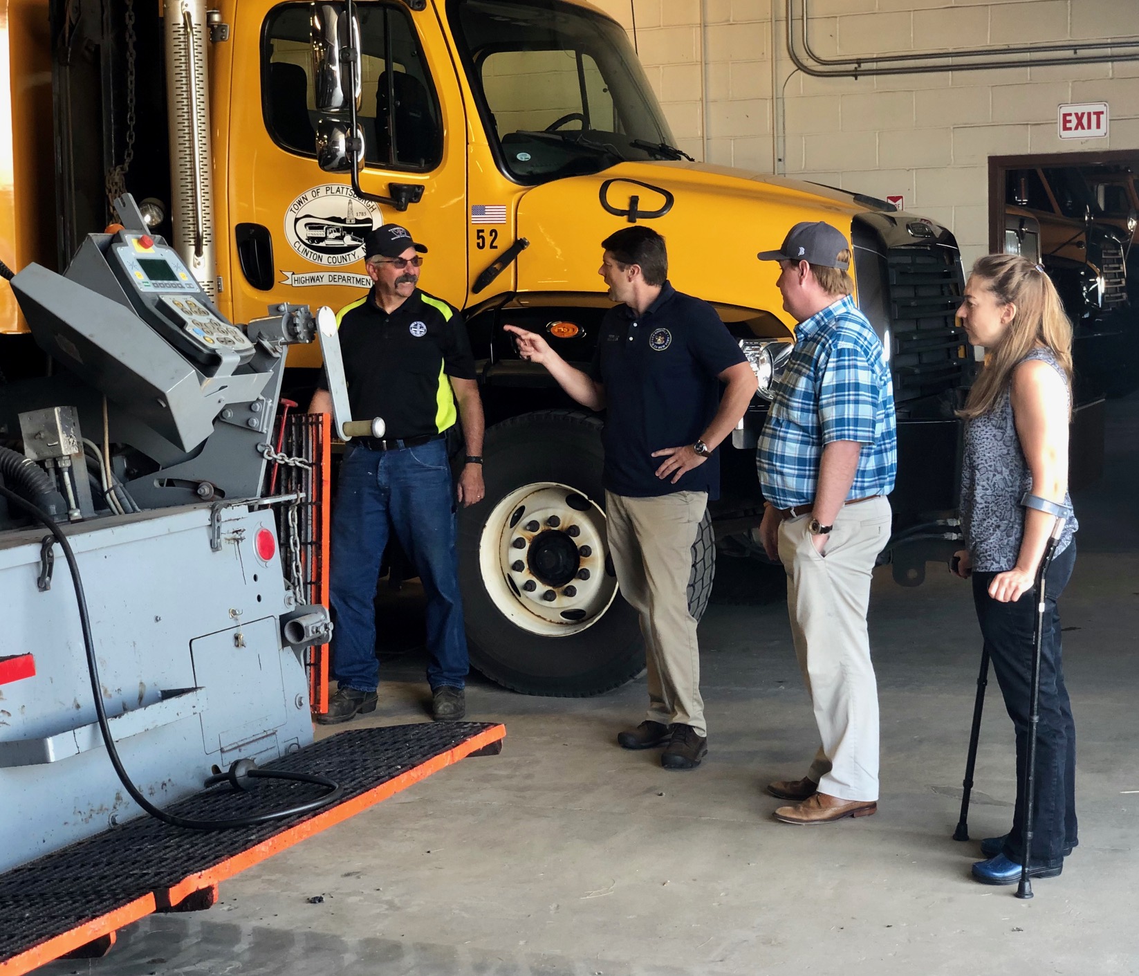 Assemblyman Jones with Plattsburgh Town Supervisor Michael Cashman, Deputy Town Supervisor Meg Lefevre and Highway Superintendent Tim Dubrey