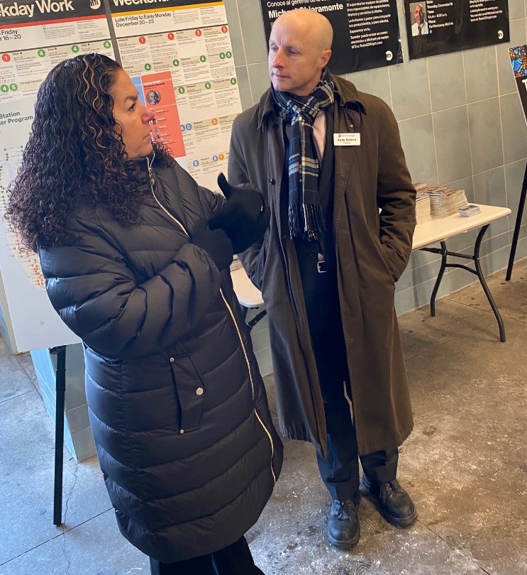 NYCT President Byford Visits Mott Avenue at Pheffer Amato Request