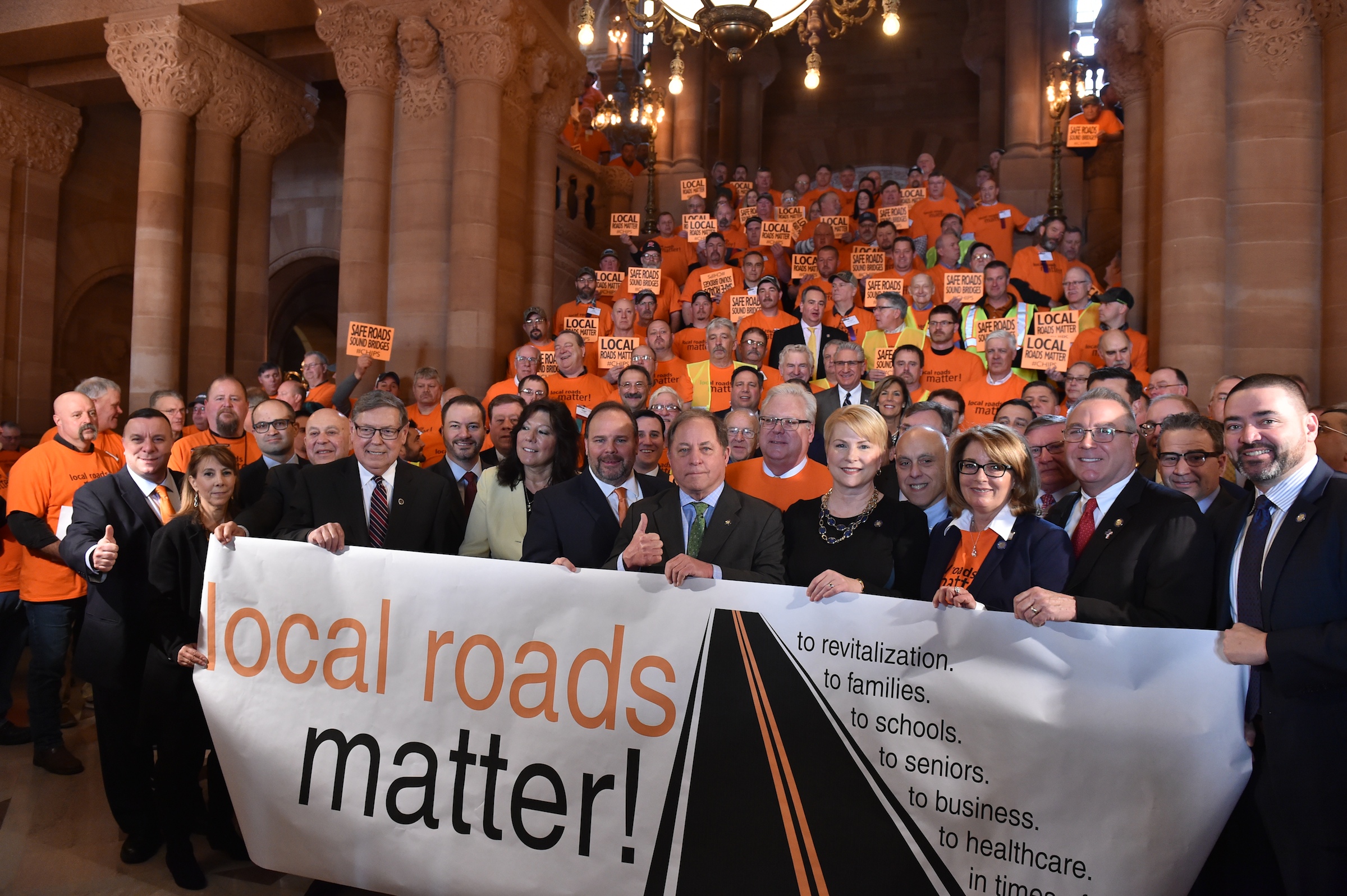 State Senator Tom O’Mara (R,C,I-Big Flats), Assemblyman Phil Palmesano (R,C,I-Corning) and a group of state Senators and members of the Assembly today joined a statewide coalition of county and town highway superintendents and other local leaders to 